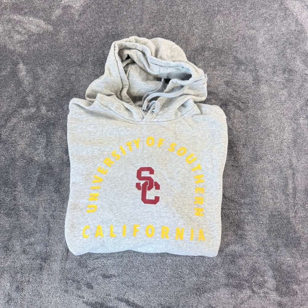 Nike USC Trojans Hoodie Mens XL Gray Southern California Sweatshirt Logo Fleece